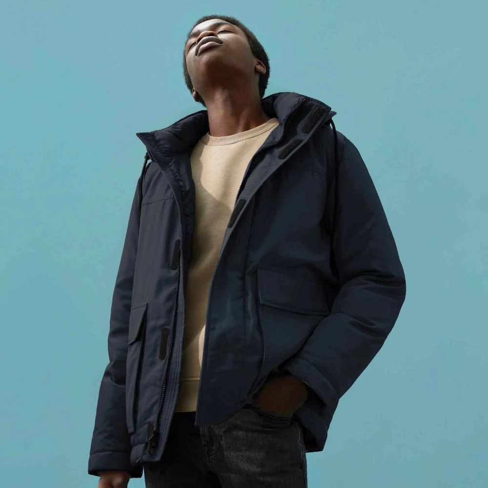 NWT Everlane ReNew Short Parka Men’s S Black Primaloft Puffer Coat Jacket Hooded